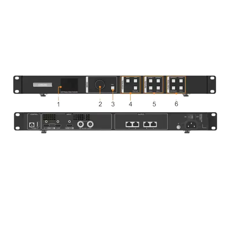 Novastar CMS260 All-in-One LED-Videoprozessor mit vier Ethernet-Anschlüssen in Schwarz - Bild 2