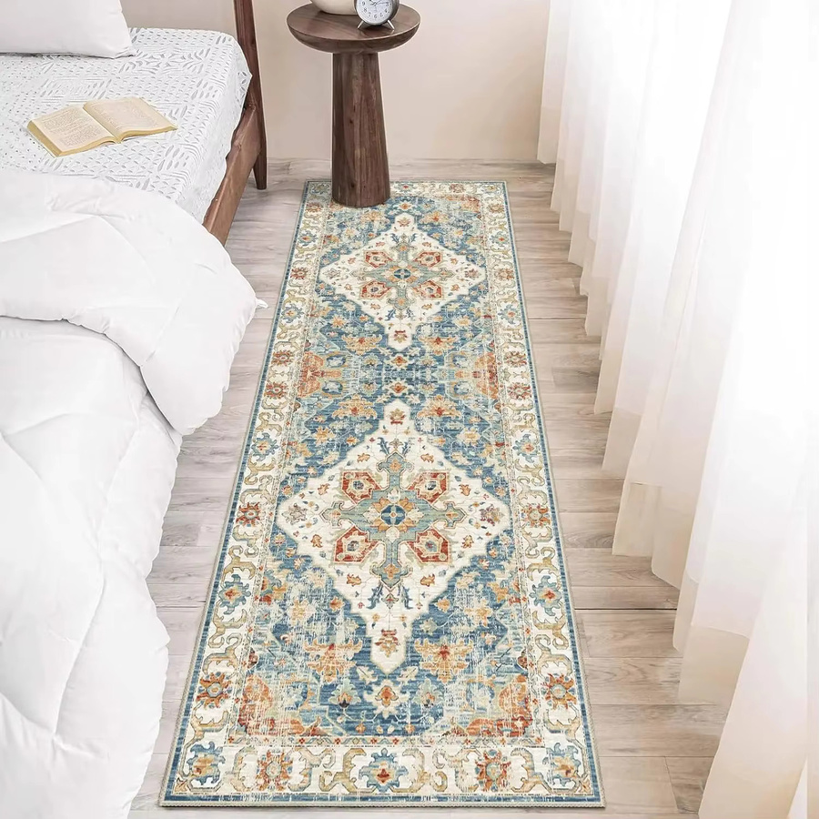 VIKAMA Vintage Bohemian-Teppich in Multicolour, schmutzabweisend und rutschfest, Rechteckig, Breite: 160 cm, Tiefe: 60 cm - Bild 2