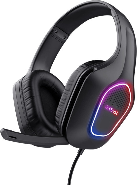 Trust GXT 419 Rayne LED Gaming Headset in Schwarz mit Multicolour-Beleuchtung für PC und Nintendo Switch mit 3,5 mm Jack und USB-A - Bild 1