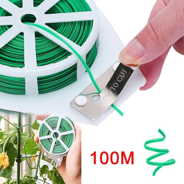 Grüne Garten-Drehverschlüsse aus Stahl, multifunktionale und wiederverwendbare Befestigungsbänder für Pflanzen, Blumen und Ranken - Bild 1