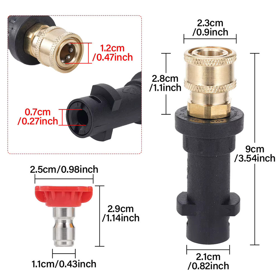 Kärcher Hochdruckreiniger Schnellanschluss-Adapter 1/4 Zoll mit 5-Farben-Düse für K2-K7 Serie, Multicolor - Bild 3