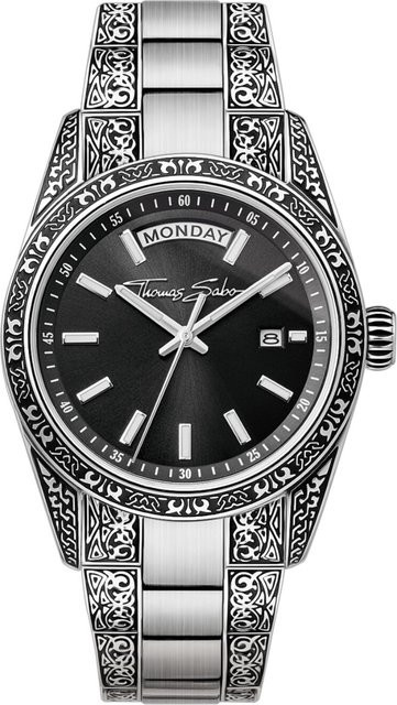 Thomas Sabo Armbanduhr Edelstahl, Quarz, 36 mm, Unisex, Schwarz - Bild 1