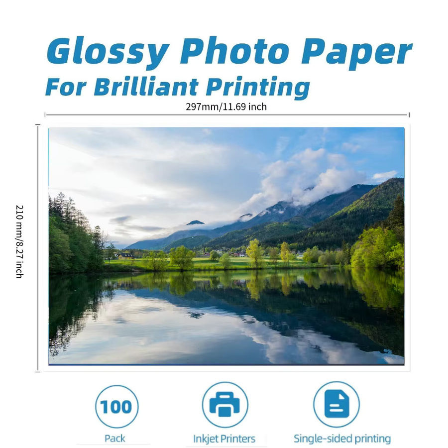 OEING A4 Fotopapier glänzend weiß, 100 Blatt, wasserfestes Fotopapier für Tintenstrahldrucker - Bild 6