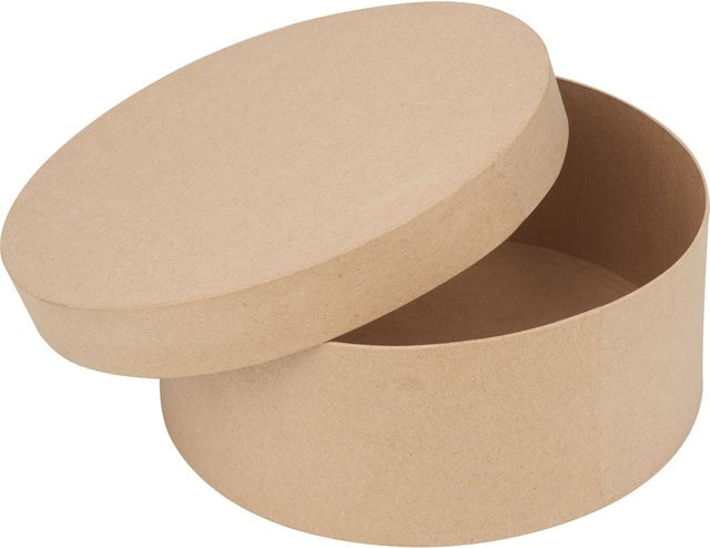 VBS Schachtel Rund aus Pappmaché in Braun, Durchmesser: 19 cm - Bild 1