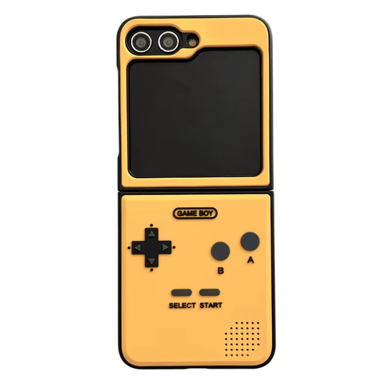 Samsung Galaxy Z Flip 6 Handyhülle im 3D Game Boy Design aus hartem PC, stoßfeste Rahmenabdeckung, Gelb - Bild 2