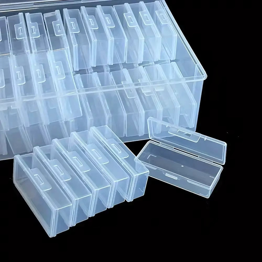 48 transparente Kunststoffboxen zur Organisation von Schmuck und Kleinteilen, B/T/H: 48 x 32 x 10 cm - Bild 4