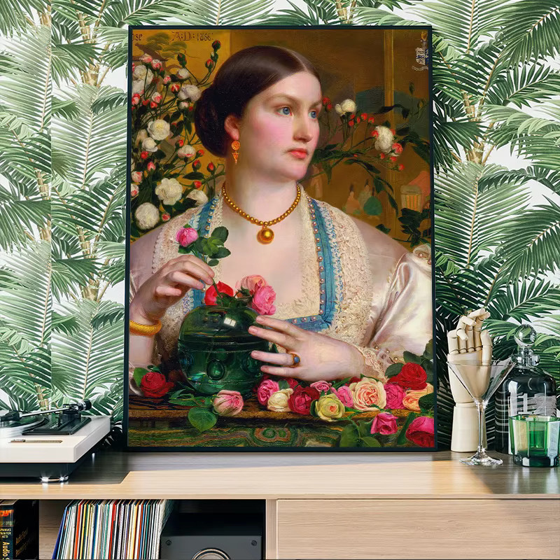 Potdemiel Vintage Wandkunst Leinwand Poster Mona Lisa Porträt in Mehrfarbig - Bild 2
