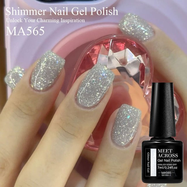 Meet Across Glitzer-Gel-Nagellack, Rosa Blau, Schimmernd - Bild 1