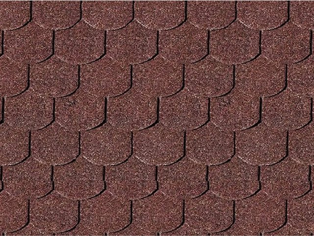 Woodtex Dachschindeln Biberschwanz aus Bitumen mit Glasvlieseinlage in Dunkelrot 3 m² - Bild 1