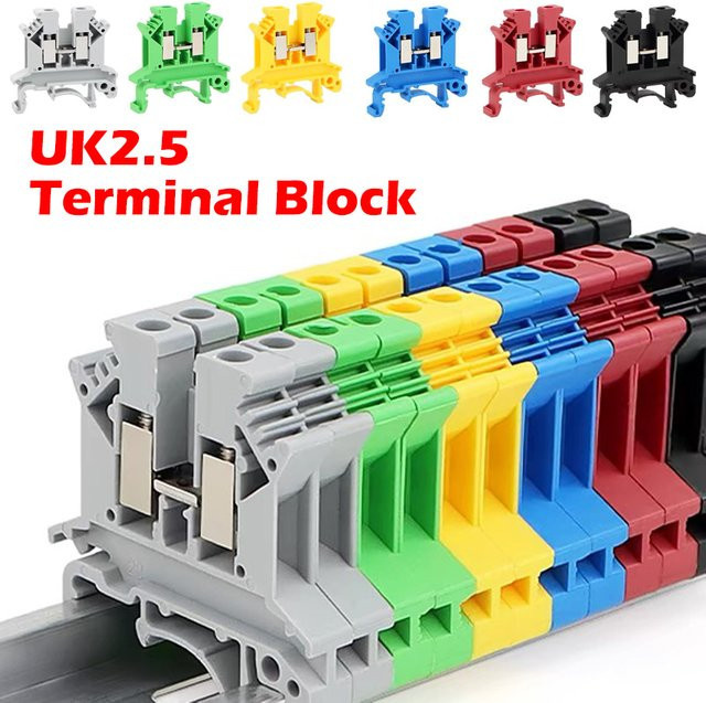 UK 2,5 Klemmenblock Schraubverbindung Verbindungsleiste für 2,5 mm2 Kabel als DIN-Schienen-Drahtverbinder - Bild 1