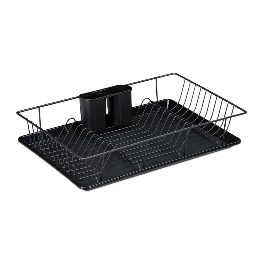 Relaxdays Abtropfgestell aus Eisen und Kunststoff in Schwarz mit Auffangschale B: 48 cm, T: 31,5 cm, H: 11 cm - Bild 2