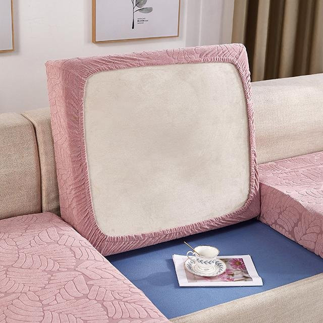 BRHUIXUE Jacquard Sofa Sitzkissen Abdeckung, elastische Schutzhülle mit floralem Muster, wasserabweisend und rutschfest, Farbe: Rosa - Bild 1