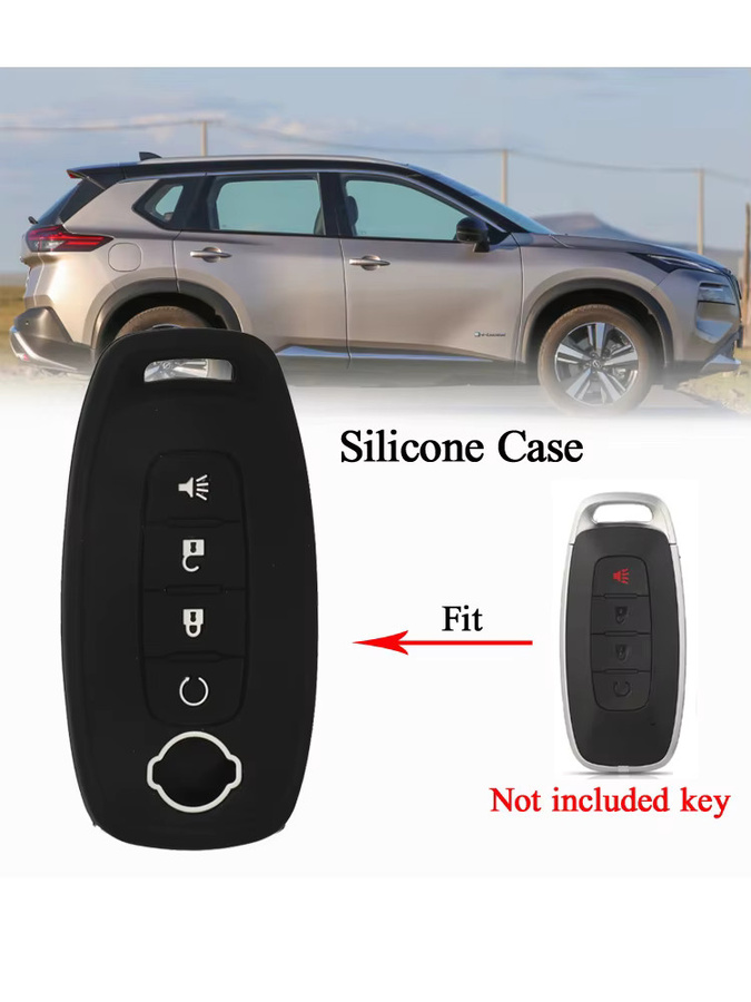 Jingyuqin Silikon Fernbedienung Schutzhülle für Nissan X-trail T33 Kicks Qashqai J12 Juke Teana Altima Ariya 2022 in Schwarz - Bild 5
