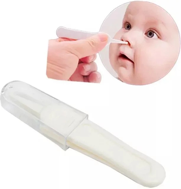 Orangefarbene Baby-Pinzette aus Kunststoff als Nasenreiniger und Pflegezubehör für Kleinkinder - Bild 1