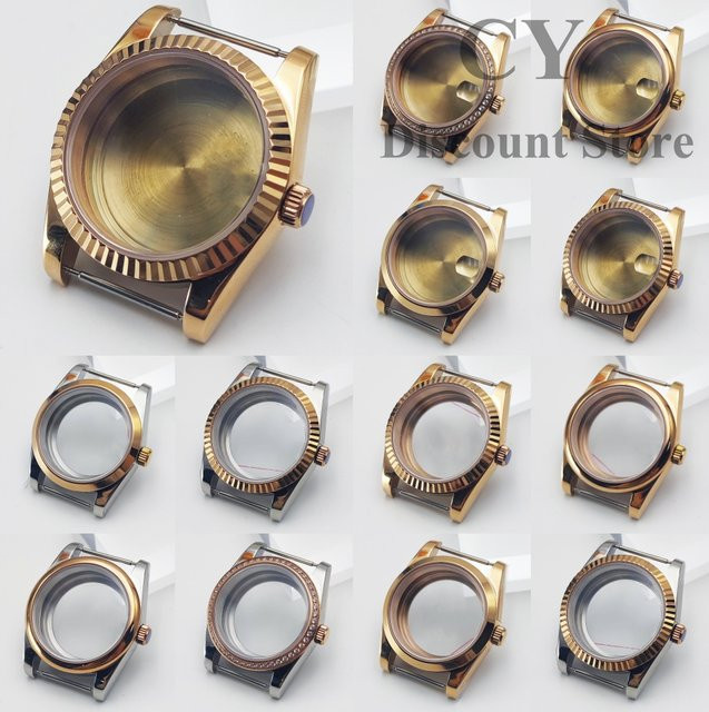 RICHUS Uhrengehäuse Edelstahl, Roségold, 36 mm, 39 mm, Saphirglas, Unisex - Bild 1