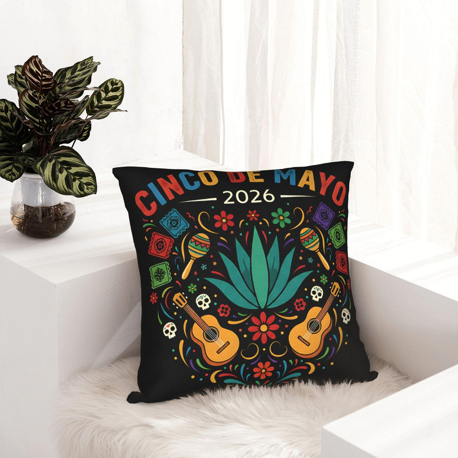 Cinco De Mayo Kissenbezug mit Print in Multicolor, B/B/H: 18 x 18 x 18 cm - Bild 5