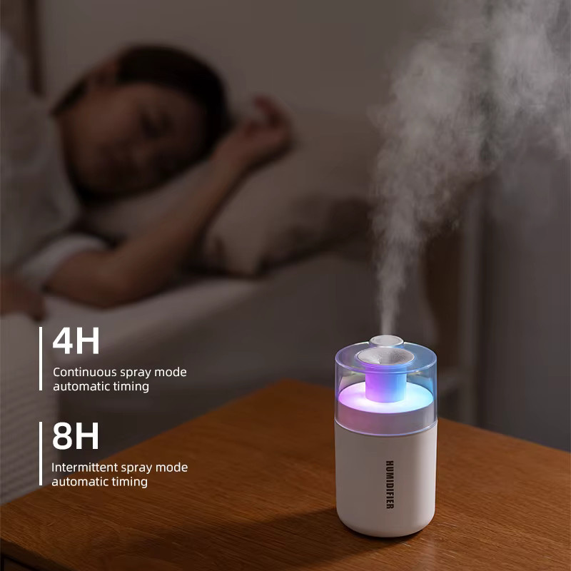HAOYUNMA Tragbarer Ultraschall-Luftbefeuchter mit 2 Nebelmodi und 7 Farblichtern in Weiß, 180 ml - Bild 4