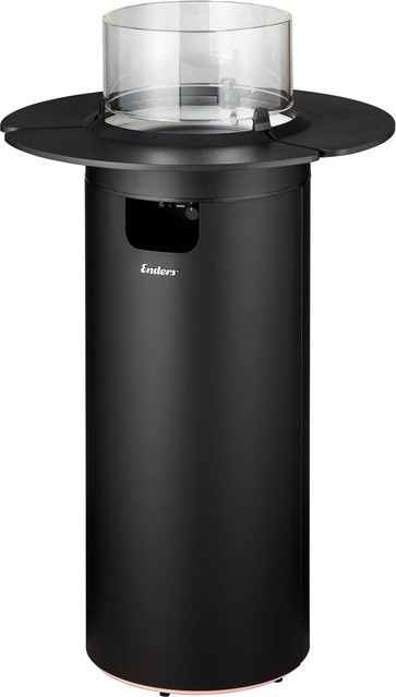 Enders Gas-Terrassenfeuer Nova Feuerstelle in Schwarz mit feuerfestem Glas-Zylinder und stufenlos regulierbarem Brenner, Durchmesser: 36 cm, Höhe: 102 cm - Bild 1