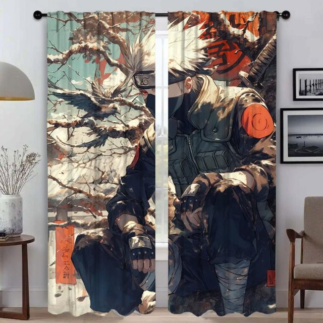 Naruto Verdunkelungsvorhänge Set aus 2 Stück, Mehrfarbig, Breite: 50 cm, Höhe: 70 cm - Bild 1