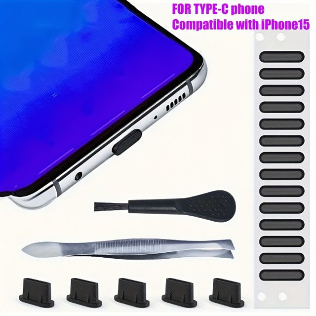21-teiliges Universal Handy Reinigung Kit für USB-C Anschlüsse und Lautsprecher in Schwarz - Bild 1