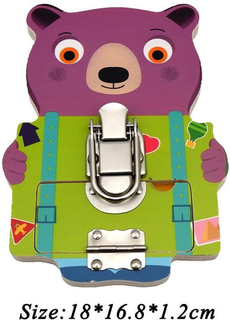 Binchi Fitness Montessori Aufschließen Holzspielzeug, Farberkennung, ab 3 Jahre, pink - Bild 1
