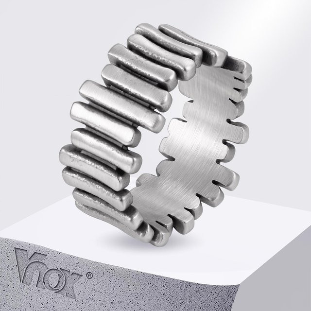 Vnox Zahnradbandring Edelstahl, silberfarben, Herren, 10,5 mm - Bild 1
