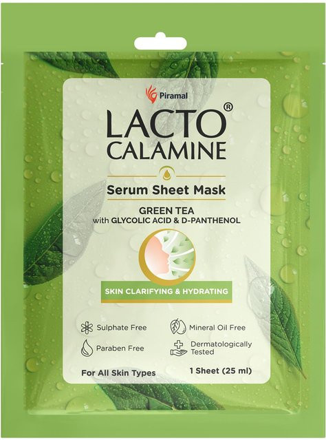 Lacto Calamine Grüner Tee Gesichtsmaske, 25 ml, Vitamin C, Hyaluronsäure - Bild 1
