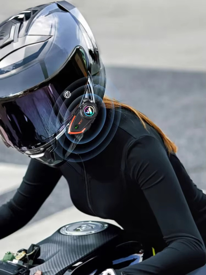 XINOWY Y80 2X Motorradhelm-Intercom Bluetooth-Headset V5.3 mit Freisprechfunktion und Geräuschunterdrückung in Schwarz - Bild 5
