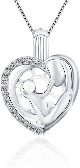 Anhänger 925 Silber, Herzförmig, Zirkonia, Damen - Bild 1