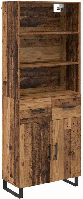 vidaXL Highboard Altholz in Braun mit Schranktüren und Regalfächern, B/T/H: 69,5 x 34 x 180 cm - Bild 1
