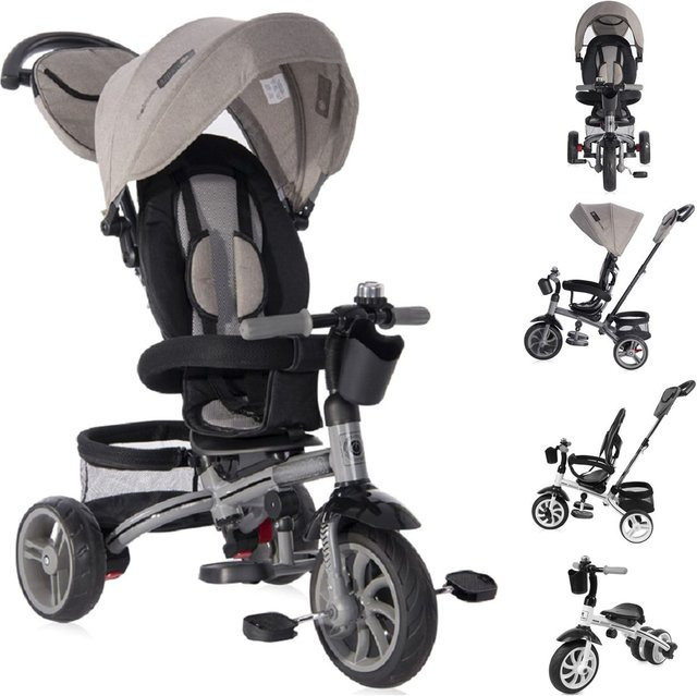 Lorelli Rocket 4 in 1 Dreirad Laufrad mit Schubstange grau/schwarz - Bild 1