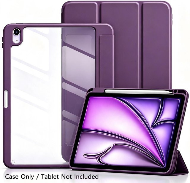 Magnetische Klapp-Smart-Hülle mit Stifteetui für Apple iPad Air 4 5 6 und iPad Pro 11 M2 M3 M4 in Purple - Bild 1