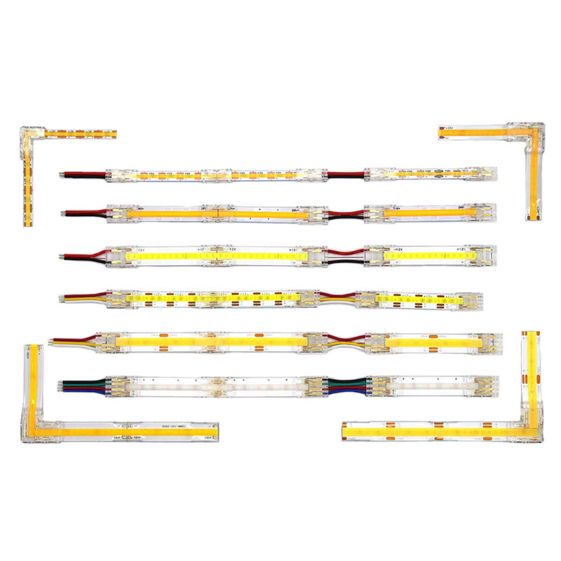 YJCAL COB Mini-LED-Lichtleisten-Drahtverbinder für FCOB RGB und CCT, lötfreie Streifenverbinder in 2, 3 oder 4-poliger Ausführung mit 5 mm, 8 mm oder 10 mm Breite - Bild 4