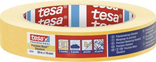 tesa Professional Präzisionskrepp 4344 Washi-Klebeband Gelb B: 19 mm, L: 50 m - Bild 1