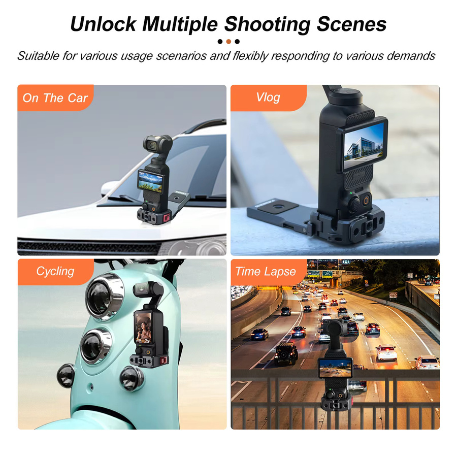 DJI Pocket 3 OSMO POCKET 3 Magnetische Halterung mit Schnellverschluss Clip in Schwarz für Radfahren und Vlogging - Bild 4