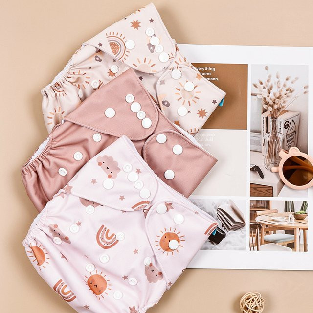 HappyFlute Set aus 3 waschbaren und wiederverwendbaren Baby-Stoffwindeln in Einheitsgröße - Bild 1