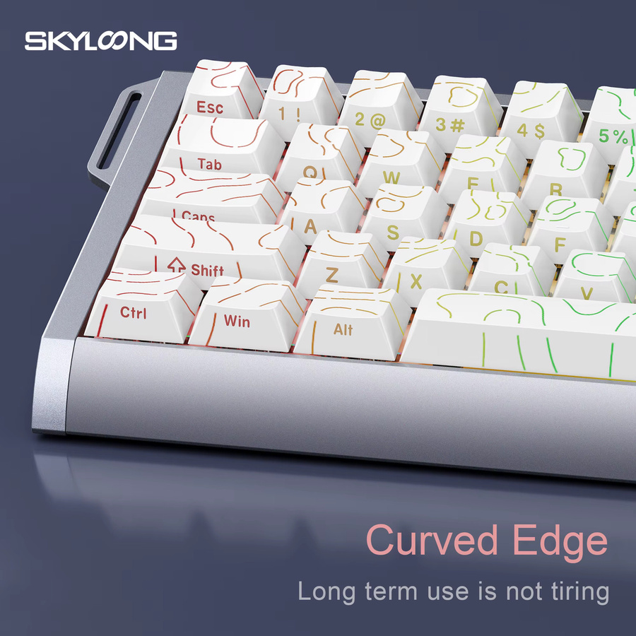 SKYLOONG GK68 Mix TMR Kabellose Mechanische Gamer-Tastatur mit Aluminiumgehäuse, PBT-Tastenkappen, RGB-Hintergrundbeleuchtung und Drehregler in Schwarz oder Weiß - Bild 3