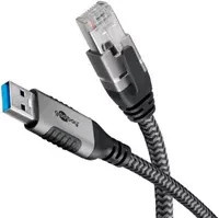 Goobay USB-A auf RJ45 Ethernet-LAN-Adapter USB 3.2 Gen1 in Schwarz und Silber - Bild 2