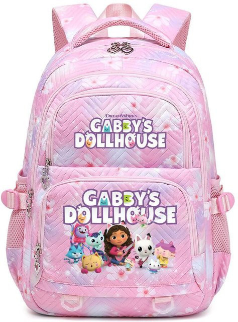 3-teiliges Schulrucksack-Set für Schüler in Pink mit großem Fassungsvermögen aus Oxford-Stoff inklusive Federmäppchen und Schultergurt - Bild 1