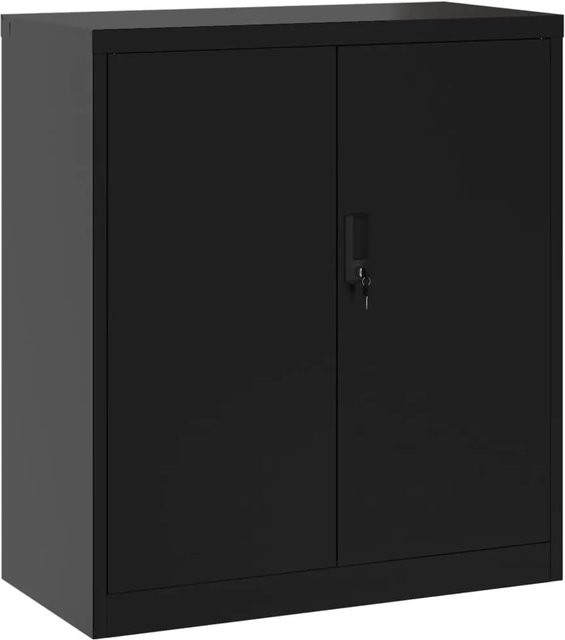 vidaXL Aktenschrank aus Stahl in Schwarz mit Schloss und Regalböden, B/T/H: 79 x 40 x 90 cm - Bild 1