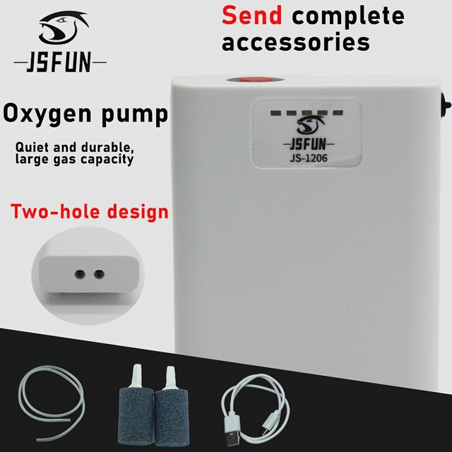 JSFUN Silent Aquarium Luftpumpe mit Einzel- und Doppelloch-Option in Weiß - Bild 1