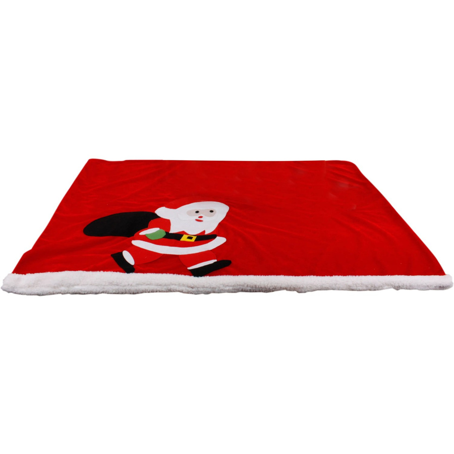 Heim Haustierdecke mit Weihnachtsmann-Aufdruck in Rot, B: 100 cm, H: 70 cm - Bild 2