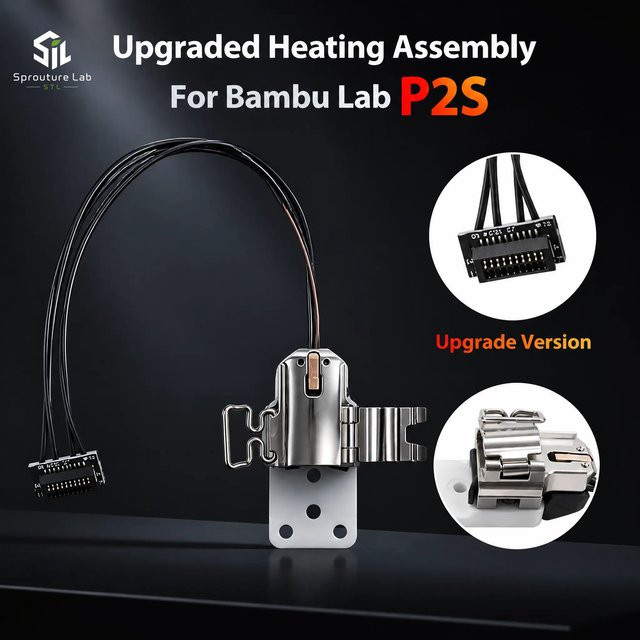 Bambu Lab P2S Hotend-Heizbaugruppe Schnellwechsel-Upgrade-Kit für FDM 3D-Drucker Ersatzteile in Silber - Bild 1