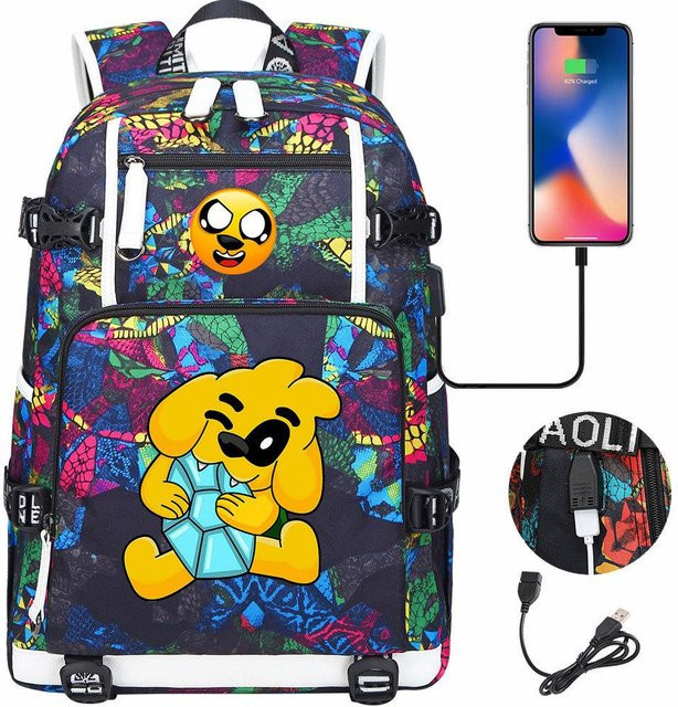 3-teiliges Schulrucksack-Set für Schüler aus Oxford-Stoff in Multicolour mit großem Fassungsvermögen, Schultergurt und Federmäppchen, B/T/H: 48 x 30 x 15 cm - Bild 1