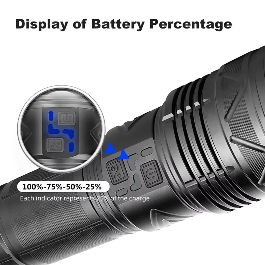 Heinast LED-Zoom-Taschenlampe mit USB-Ladefunktion in Schwarz - Bild 3