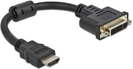 Delock 65206 HDMI auf DVI Adapter Schwarz 1x HDMI-Stecker zu 1x DVI-Buchse 24+5pol. - Bild 1