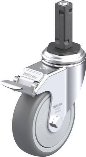 Blickle Lenkrolle LKRA-TPA 101KF-11-FI-EV12 mit Feststeller, Farbe: Silber/Grau, Rad-Durchmesser: 100 mm, Tragfähigkeit: 110 kg - Bild 1