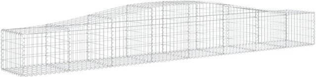 6er Set vidaXL Gabionen mit Hochbogen aus verzinktem Eisen in Silber, B/T/H: 400 x 50 x 40/60 cm - Bild 1