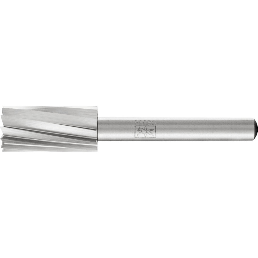 PFERD HSS Frässtift Zylinder mit Stirnverzahnung Silber, Durchmesser: 12 mm, Arbeitslänge: 25 mm, Schaftdurchmesser: 6 mm, Gesamtlänge: 65 mm - Bild 2