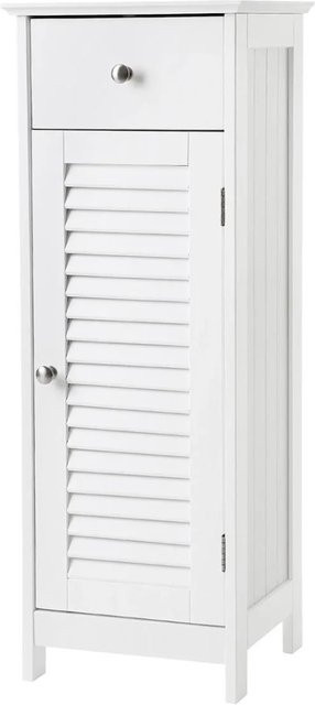 Vasagle Badschrank in Weiß im skandinavischen Stil mit Lamellen-Design, B/T/H: 30 x 32 x 87 cm - Bild 1